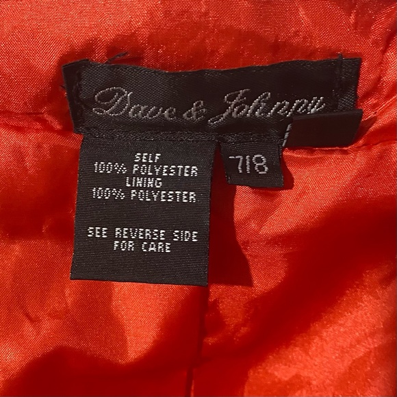 Dave & Johnny Formal 2-Piece Red & White Dress Sz 7/8 - Picture 10 of 16